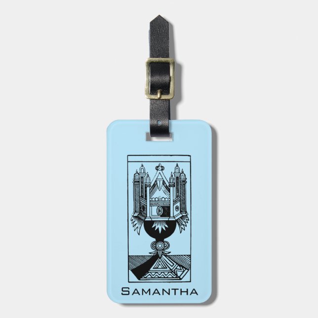 Tarot-Karte: Das As der Schalen Gepäckanhänger (Vorderseite vertikal)