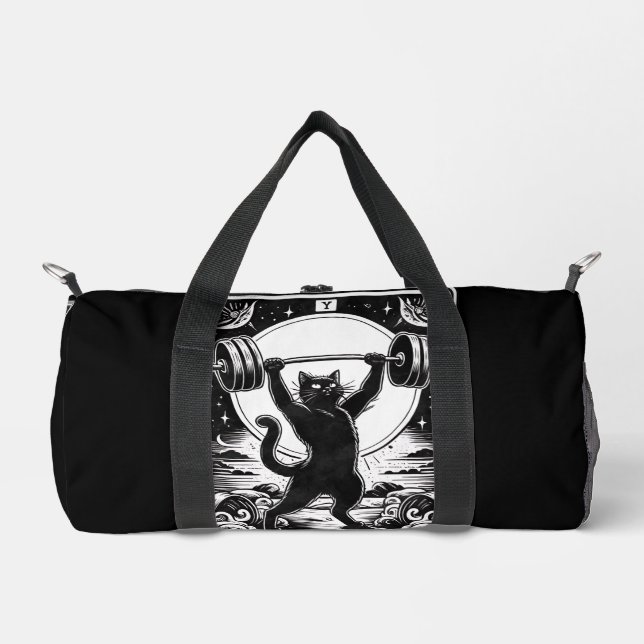 Tarot-Karte Der Gym Lover Black Cat Duffle Bag (Vorderseite)