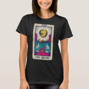 Tarot-Karte Der Mond Xviii Okkultistische Vintage T-Shirt
