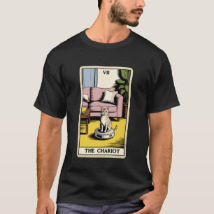 Tarot Karte Der Wagen Katzenroboter Staubsauger Fu T-Shirt