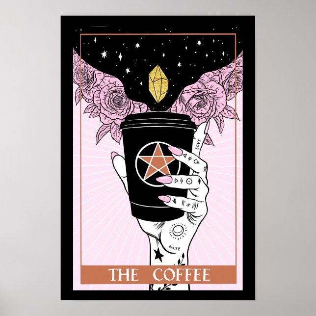 Tarot-Karte des Kaffeeposters Poster (Vorne)
