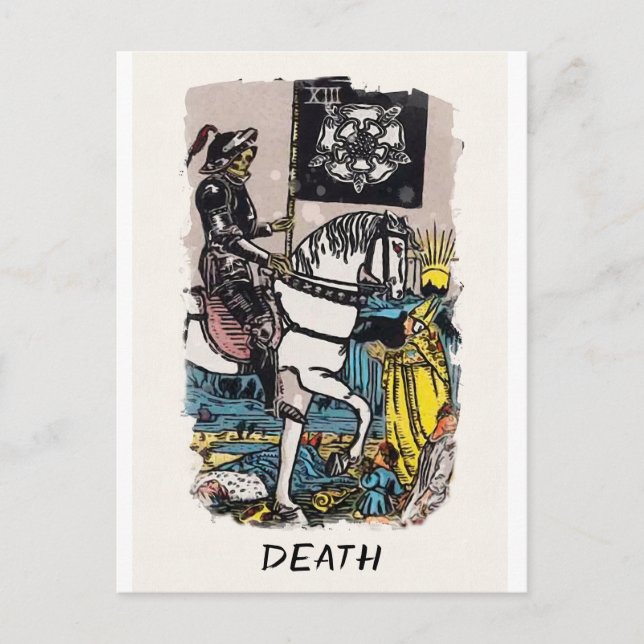 Tarot-Karte des Todes Arcana Rider-Waite-Smith Postkarte (Vorderseite)