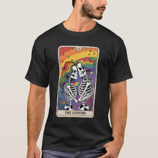 Tarot-Karte Die Liebenden Regenbogen Küssen Gay Sk T-Shirt