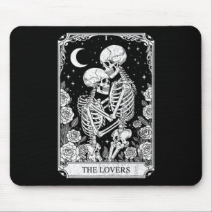 Tarot-Karte Die Liebenden Skelett Goth Halloween H Mousepad