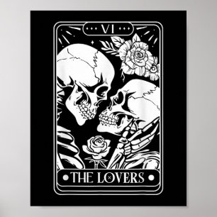 Tarot Karte Die Liebenden Vintage Skelett Goth Hal Poster
