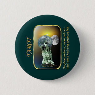 Tarot-Karte - die Welt Button