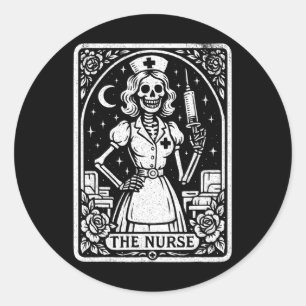 Tarot-Karte für Krankenschwestern und Krankenschwe Runder Aufkleber