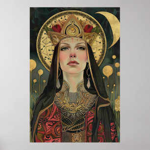 Tarot-Karte Hoch Priesterin Art Poster
