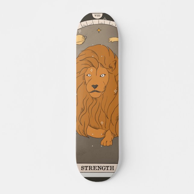 Tarot Karte Stärke Dur arcana Löwe VIII Skateboard (Vorne)