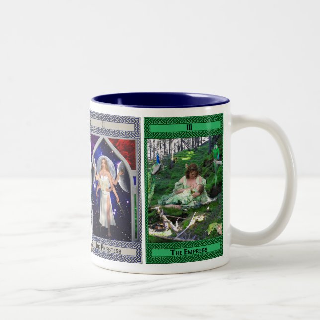 Tarot-Karten-Kaffee-Tasse Zweifarbige Tasse (Rechts)