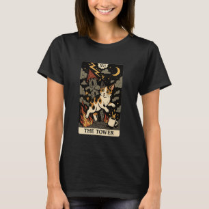 Tarot-Katze Der Turm für Introvertierte und Katzen T-Shirt