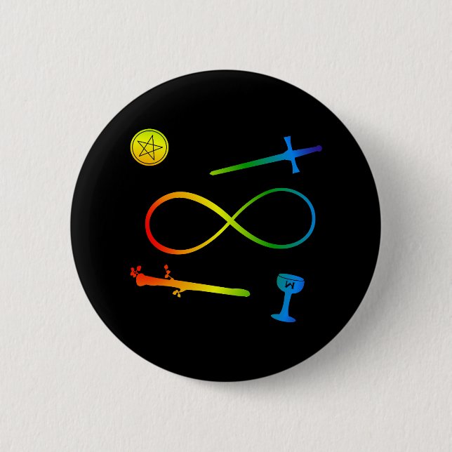 Tarot Lemniscate: Der Regenbogen "Magician & Eleme Button (Vorderseite)