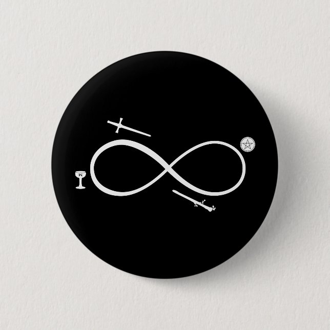 Tarot Lemniscate: The Magician & Elements Button (Vorderseite)