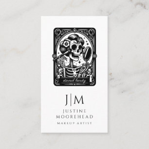 Tarot Makeup Artist Skeleton Business Card Visitenkarte