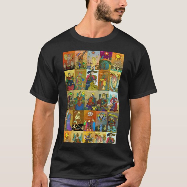 Tarot Marseille T - Shirt Ganzdecker Kunst bunt (Vorderseite)