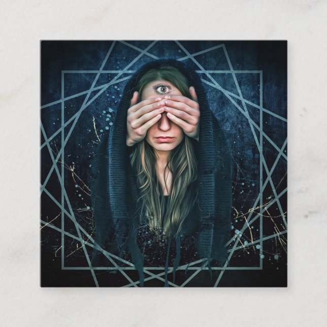 Tarot Mittlere Lesungen drittes Auge Quadratische Visitenkarte (Vorderseite)