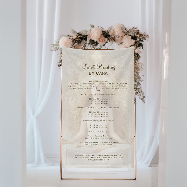 Tarot Mystic Woman Eye Moon Gold Banner (Tarot Mystic Woman Eye Moon Gold Custom Banner for Yogis, Tarot Reader, Energy Reader and more.)