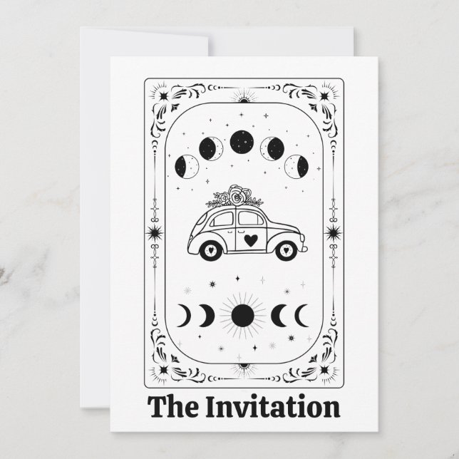 Tarot Mystiker Schicksal Astrologisch Sternzeichen Einladung (Vorderseite)