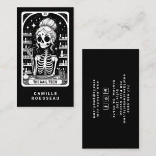 Tarot-Nageltechnikerin Schwarze Visitenkarte