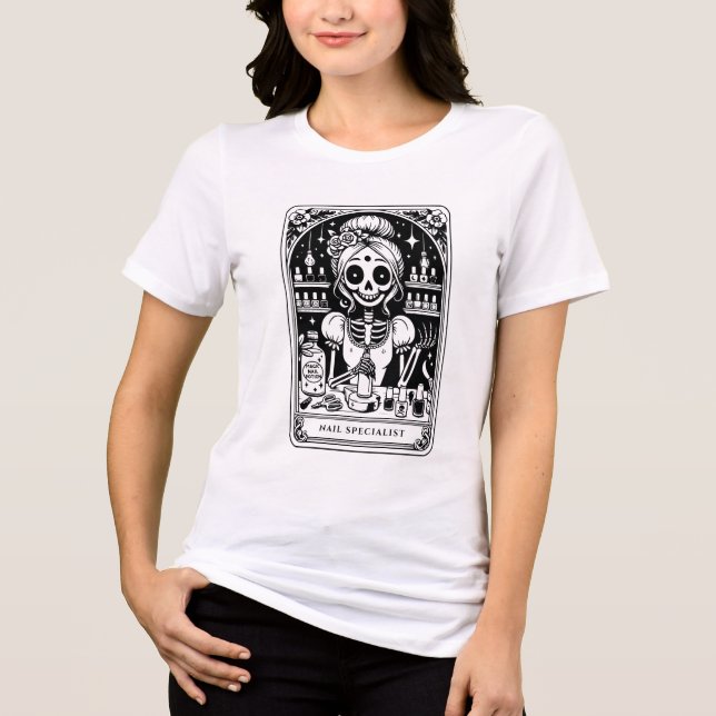 Tarot Nail Technician Business Card Tri-Blend Shirt (Vorderseite)