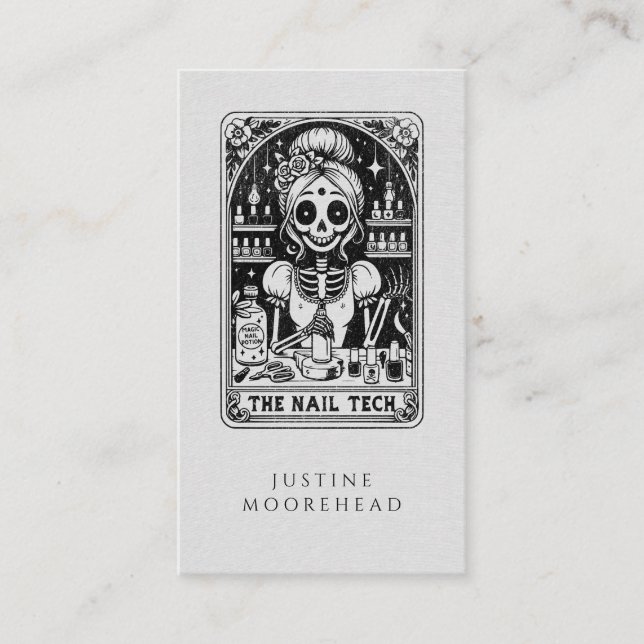 Tarot Nail Technician Business Card Visitenkarte (Vorderseite)