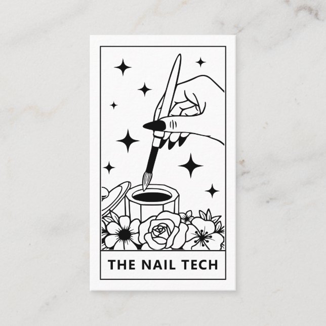 Tarot Nail Technician Nail Art Business Card Visitenkarte (Vorderseite)
