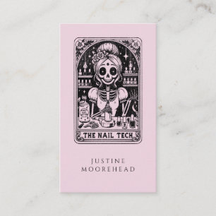 Tarot Nail Technician Pink Business Card Visitenkarte