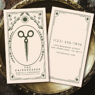 Tarot Olive Vintage Hairstylist  Visitenkarte