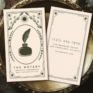 Tarot Olive Vintage Notar  Visitenkarte