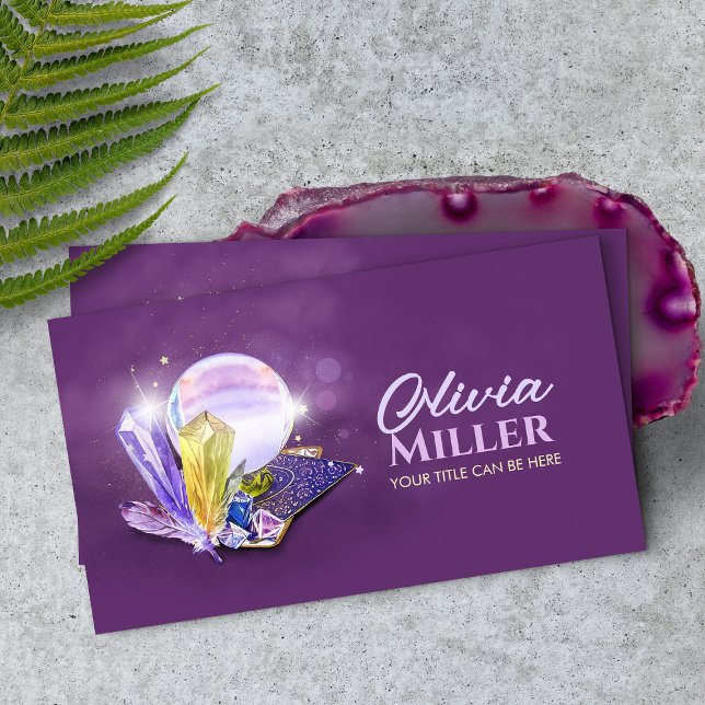 Tarot-/Oracle-Karten mit Kristallkugel und Kristal Visitenkarte (Von Creator hochgeladen)