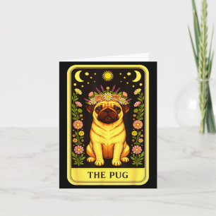 Tarot-Pug-Karte Florale Krone Sonne Mond Sterne Ku Karte