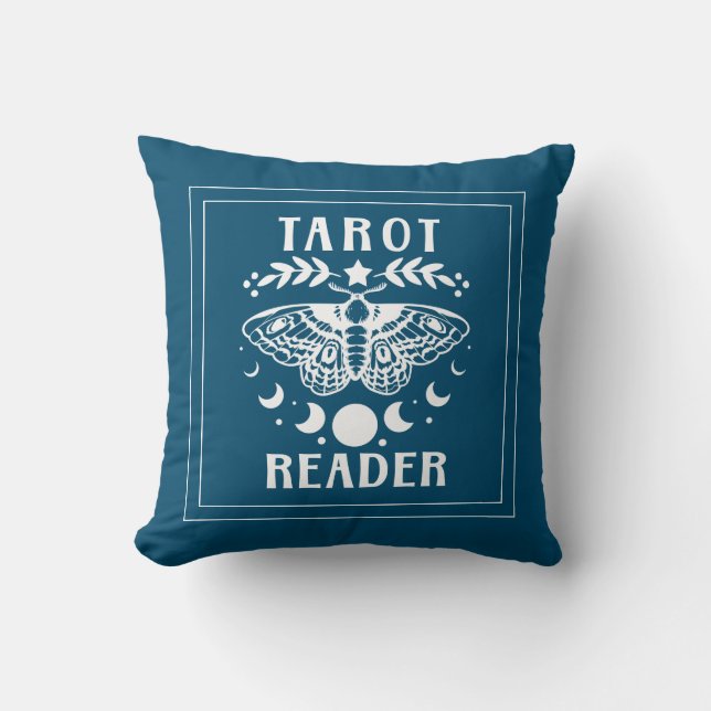 Tarot Reader Moon Phase Galaxy Stars Kissen Kissen (Vorderseite)