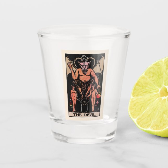 Tarot Shootglas - Die Teufel-Tarot-Karte Schnapsglas (Vorderseite)