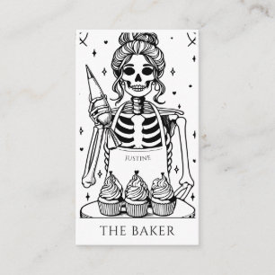 Tarot Skeleton Baker Whisk Cupcake Visitenkarte
