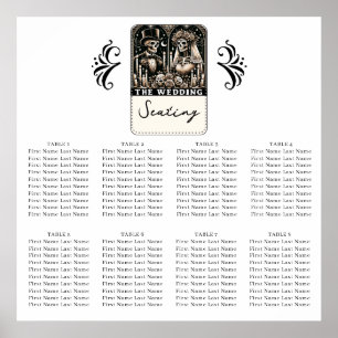 TAROT-Skelette Bride & Groom Seating Poster