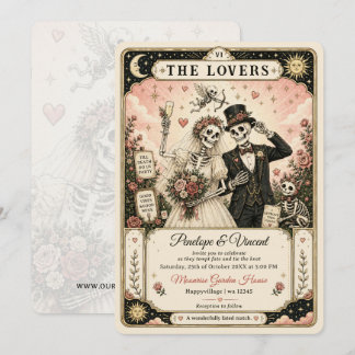 Tarot-Spaß bis dass der Tod uns scheidet Hochzeit Einladung