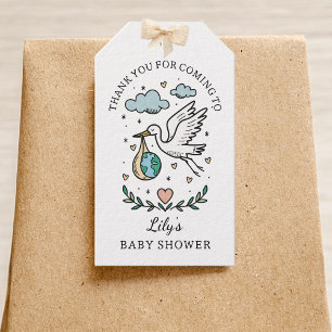Tarot Storch Baby Boy Shower Dankeschön Geschenk Geschenkanhänger