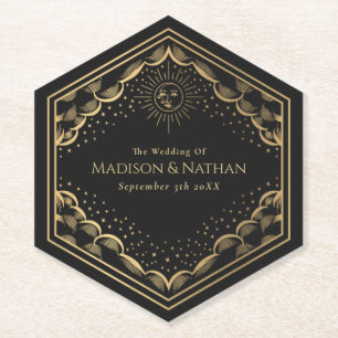 Tarot Sun and Moon Wedding Paper Untersetzer