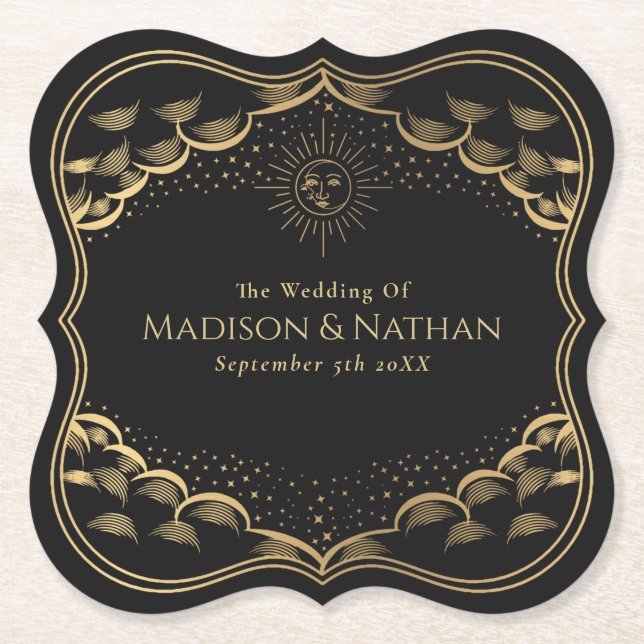Tarot Sun and Moon Wedding Untersetzer (Vorderseite)