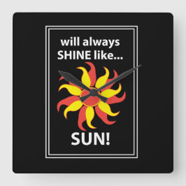 Tarot Sun Mystical Tarot Quadratische Wanduhr