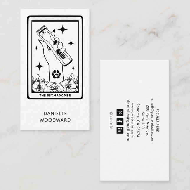 Tarot-Tierfriseur Visitenkarte (Vorne/Hinten)