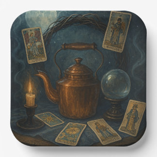 Tarot und Tee Pappteller