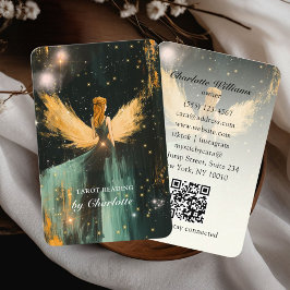 Tarot, Universe Wings-Woman QR Code Business Card Visitenkarte
