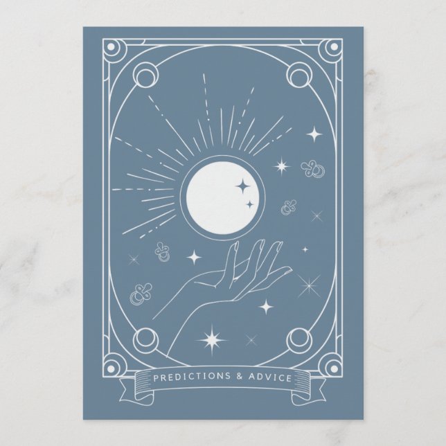 Tarot-Vorhersagen und Ratgeber-Karte Hinweiskarte (Vorderseite)