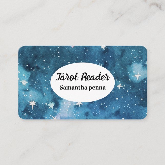Tarot Yoga Stars Massage Tiefsee Business Card Visitenkarte (Vorderseite)