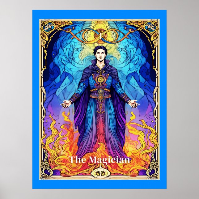 Tarotkarte Der Magier Poster (Vorne)
