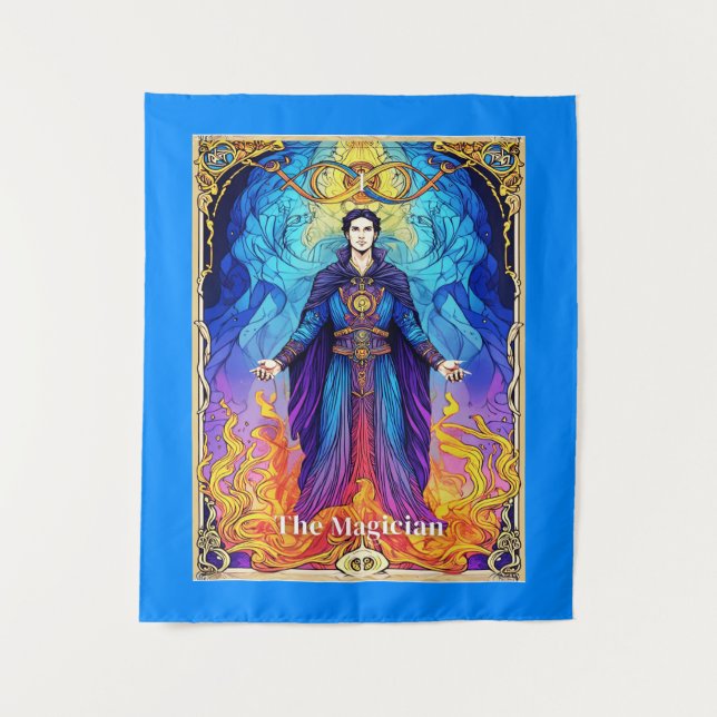 Tarotkarte Der Magier Wandteppich (Vorderseite)