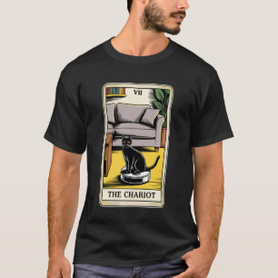Tarotkarte Der Wagen Katze Roboter Staubsauger Fu T-Shirt