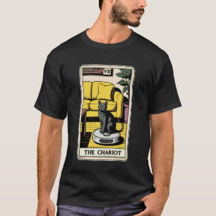 Tarotkarte Der Wagen Katzenroboter-Staubsauger Fu T-Shirt