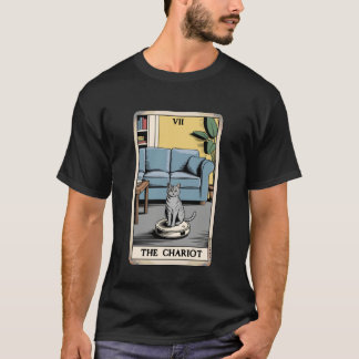 Tarotkarte Der Wagen Katzenroboter Staubsauger Fu T-Shirt